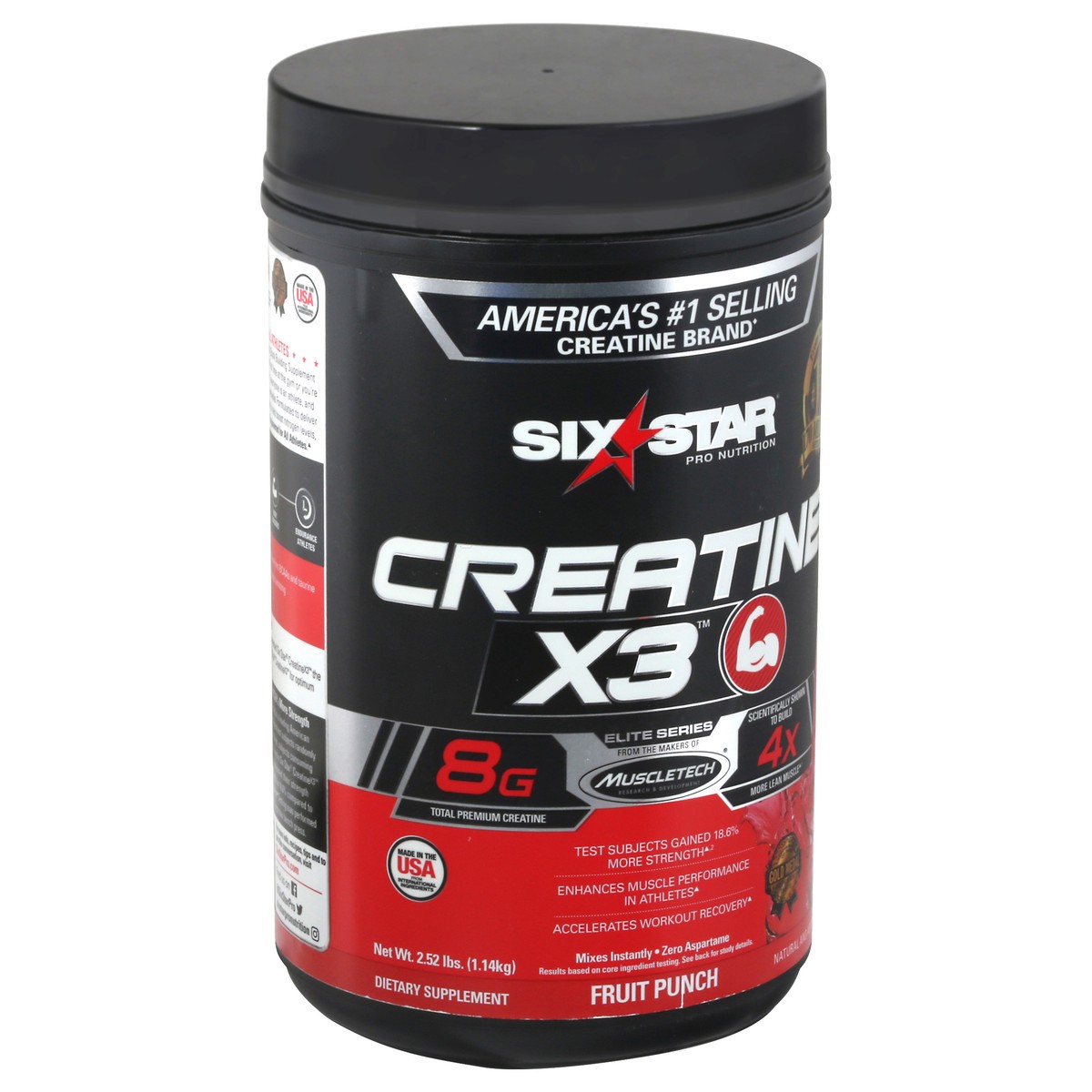 slide 2 of 12, Six Star Fruit Punch Creatine Powder, 2.5 lb