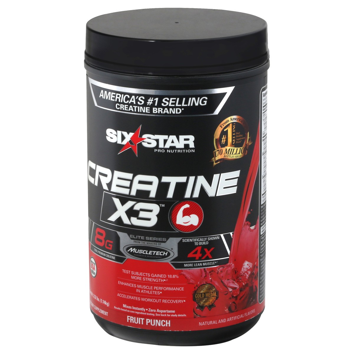 slide 5 of 12, Six Star Fruit Punch Creatine Powder, 2.5 lb