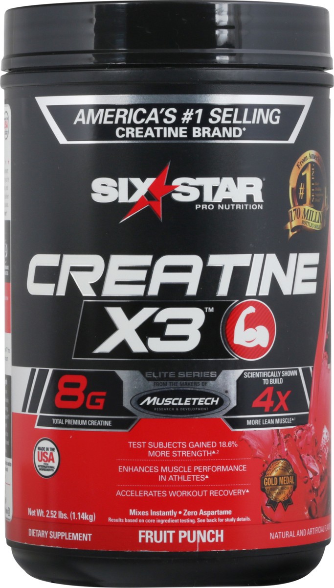 slide 6 of 12, Six Star Fruit Punch Creatine Powder, 2.5 lb