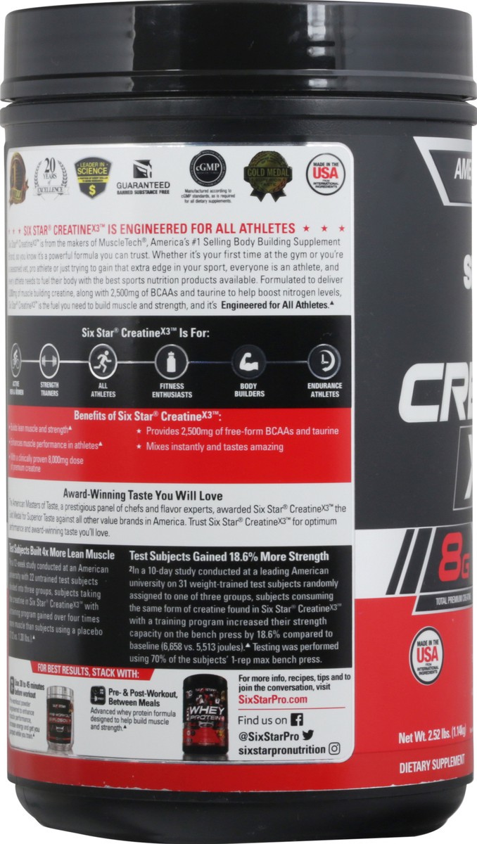 slide 7 of 12, Six Star Fruit Punch Creatine Powder, 2.5 lb