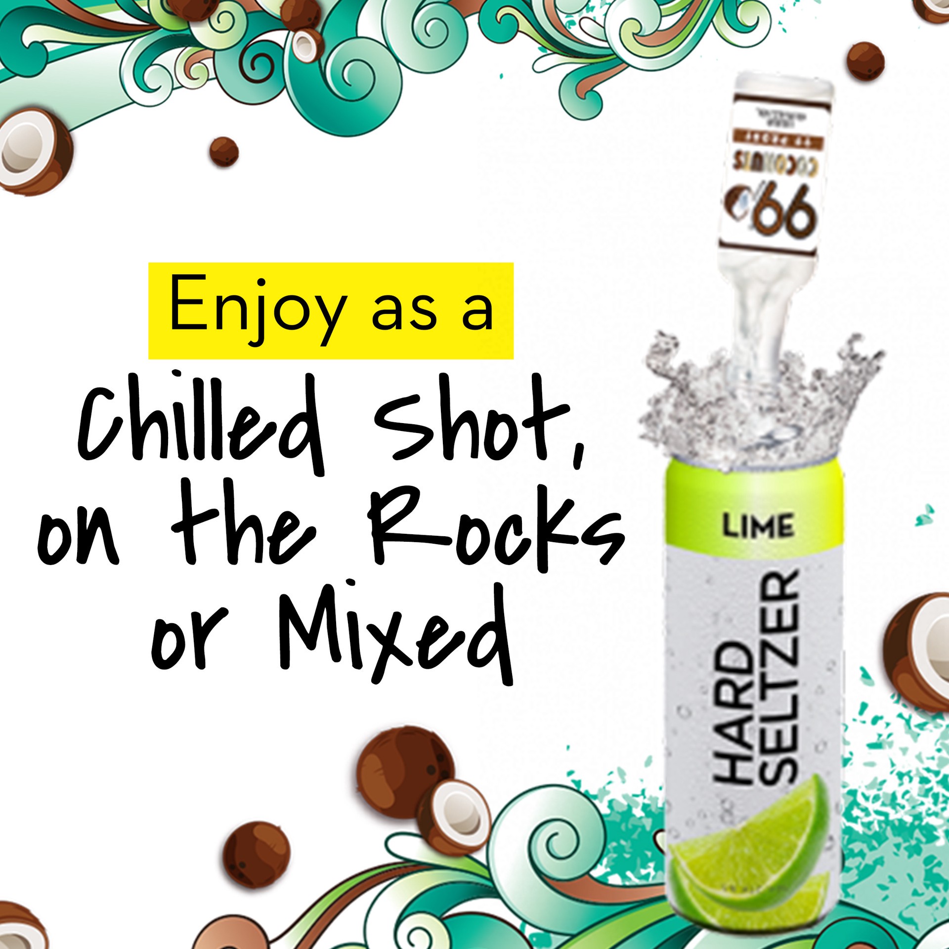 slide 4 of 5, 99 Brand Coconut Liqueur, 50 mL Bottle, 99 Proof, 