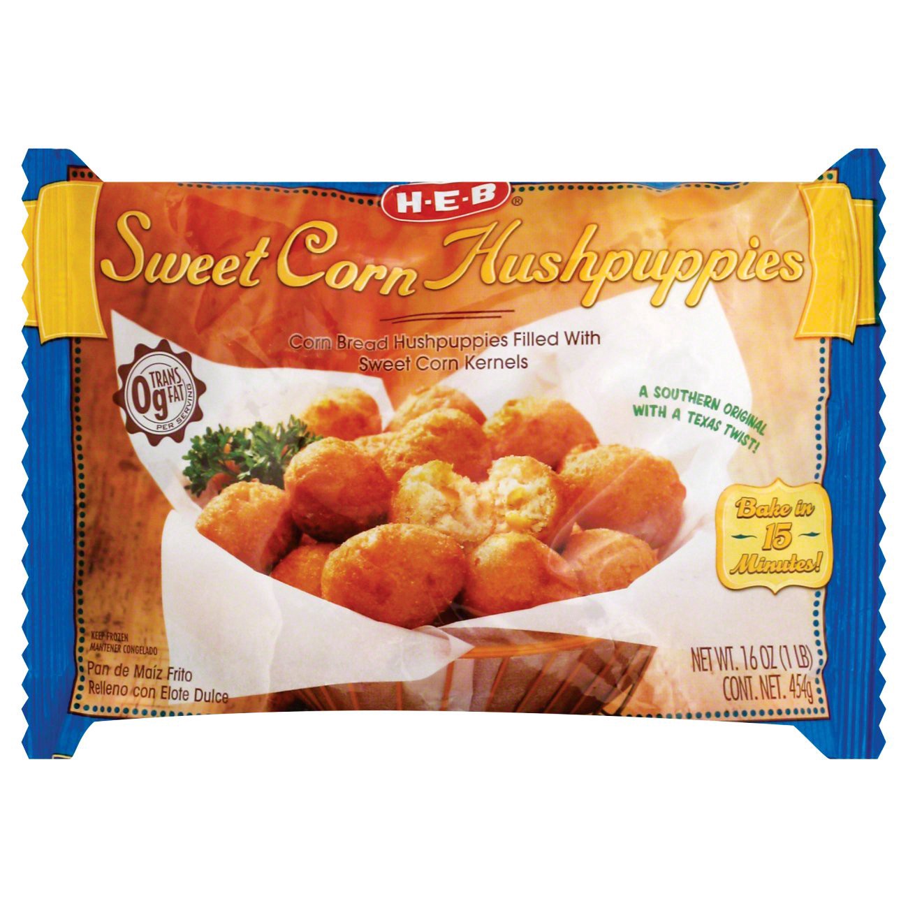 slide 1 of 1, H-E-B Frozen Sweet Corn Hushpuppies, 16 oz