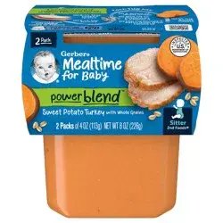 Gerber 2nd Foods Baby Foods, Sweet Potato and Turkey with Whole Grains Dinner, 4 oz Tub (2 Pack)