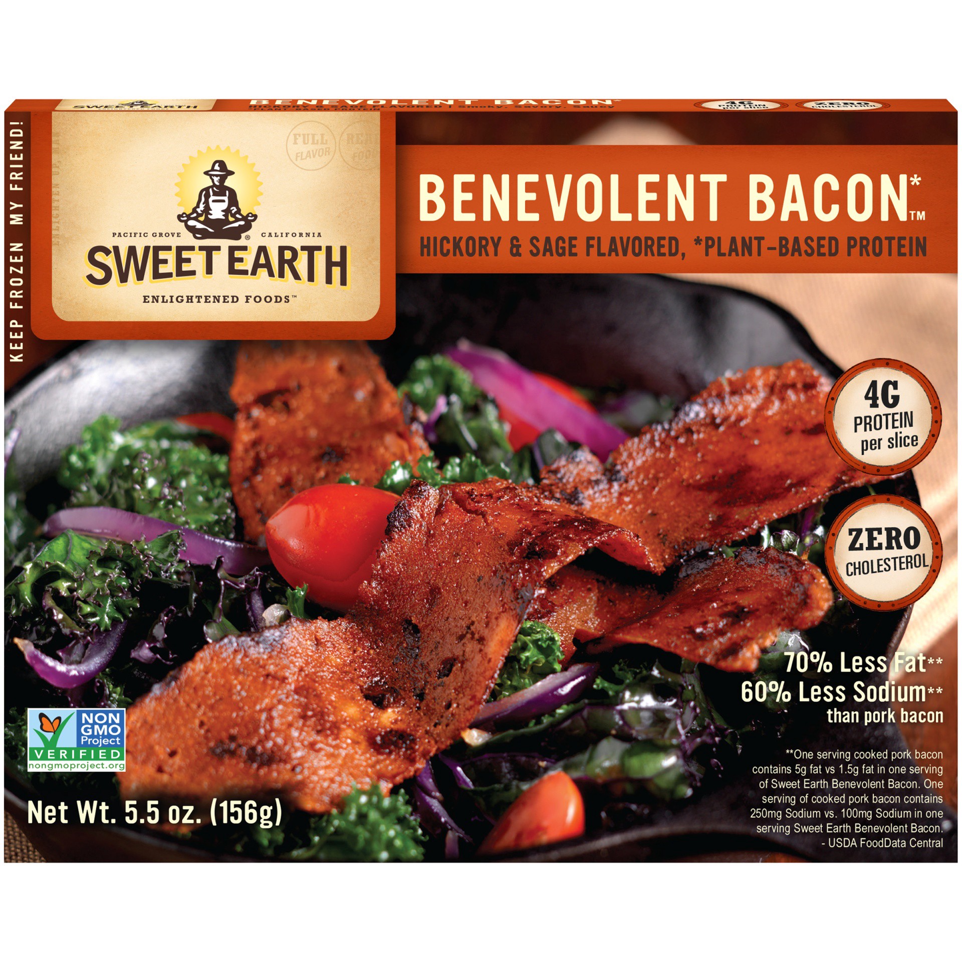 slide 1 of 2, Sweet Earth Benevolent Bacon, 5.5 oz