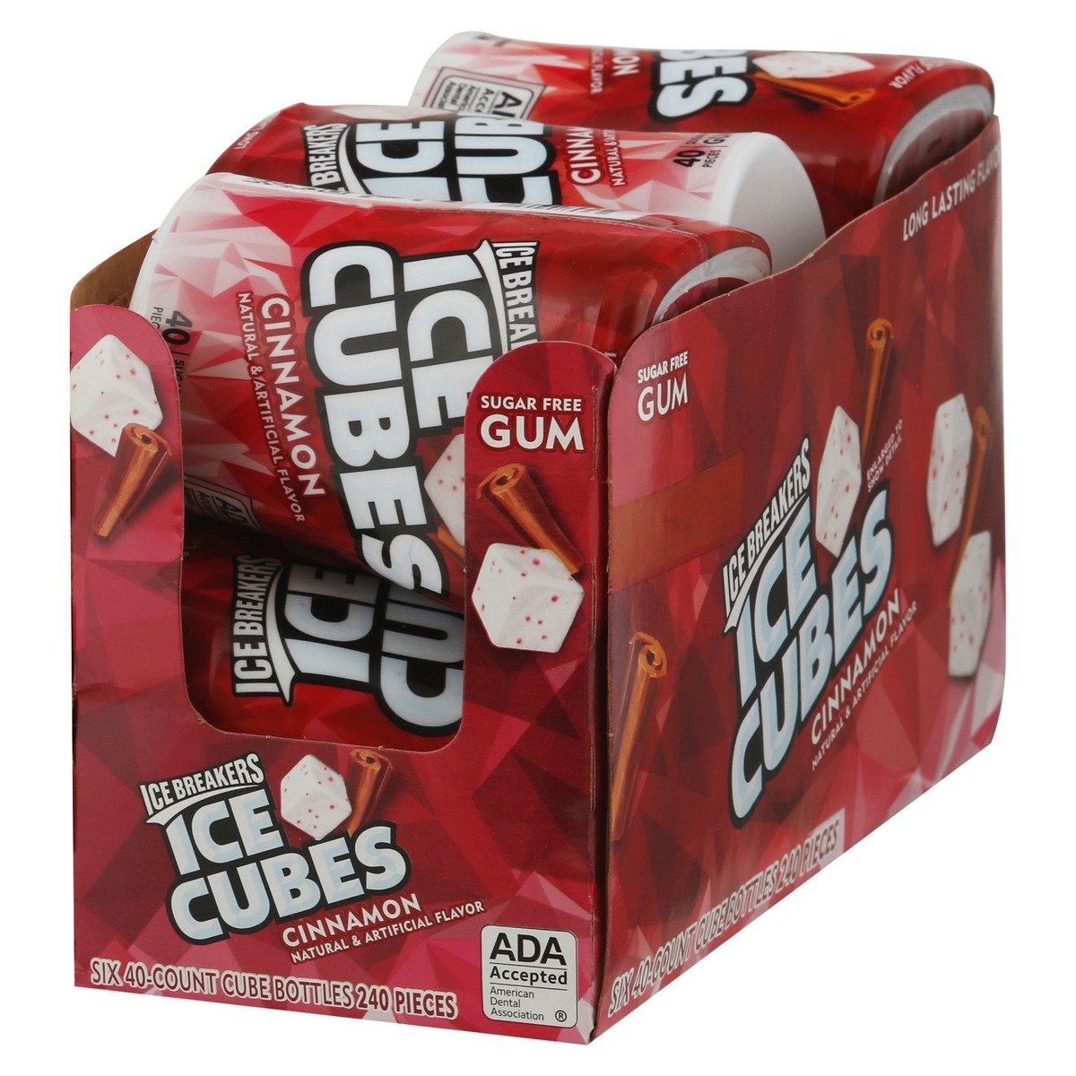 slide 9 of 9, Ice Breakers Ice Cubes Cinnamon Sugar Free Chewing Gum Bottle, 3.24 oz (40 Pieces), 3.24 oz