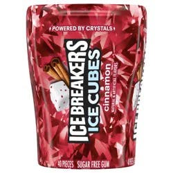 ICE BREAKERS Ice Cubes Cinnamon Sugar Free Chewing Gum Bottle, 3.24 oz (40 Pieces)