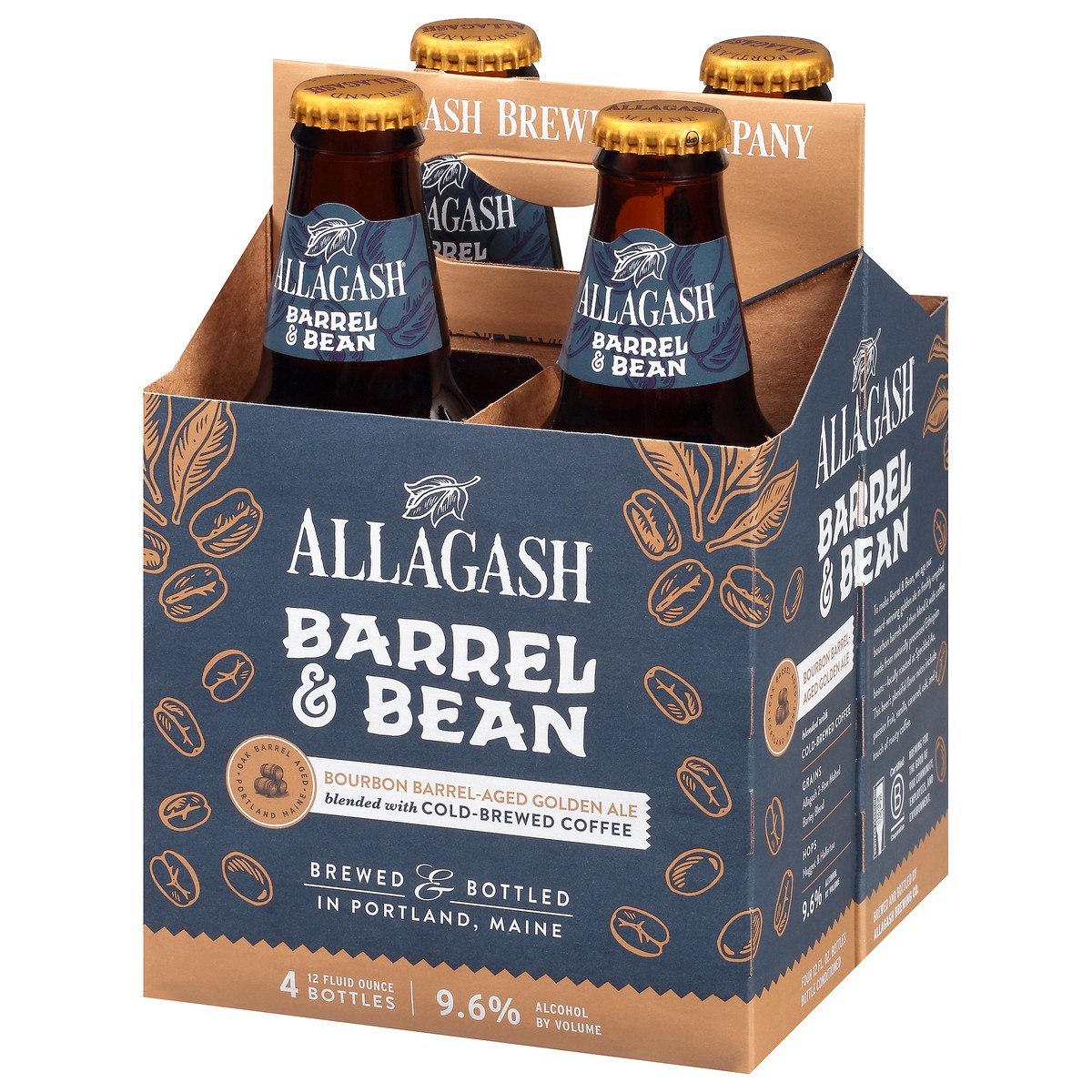 slide 9 of 11, Allagash Barrel & Bean Bourbon Aged Gold Ale with Coffee Ale 12oz 4 Pack Bottles, 48 oz