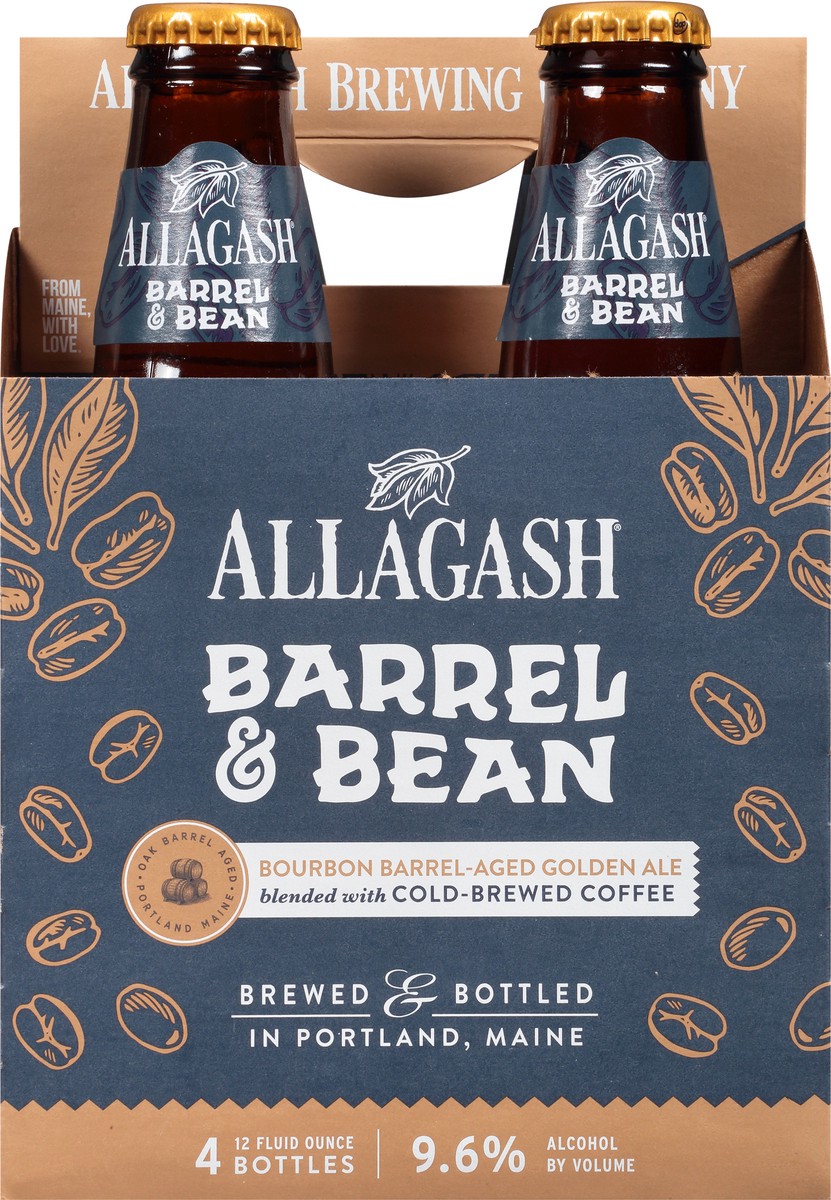 slide 4 of 11, Allagash Barrel & Bean Bourbon Aged Gold Ale with Coffee Ale 12oz 4 Pack Bottles, 48 oz