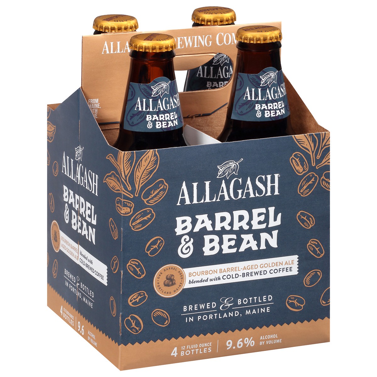 slide 8 of 11, Allagash Barrel & Bean Bourbon Aged Gold Ale with Coffee Ale 12oz 4 Pack Bottles, 48 oz