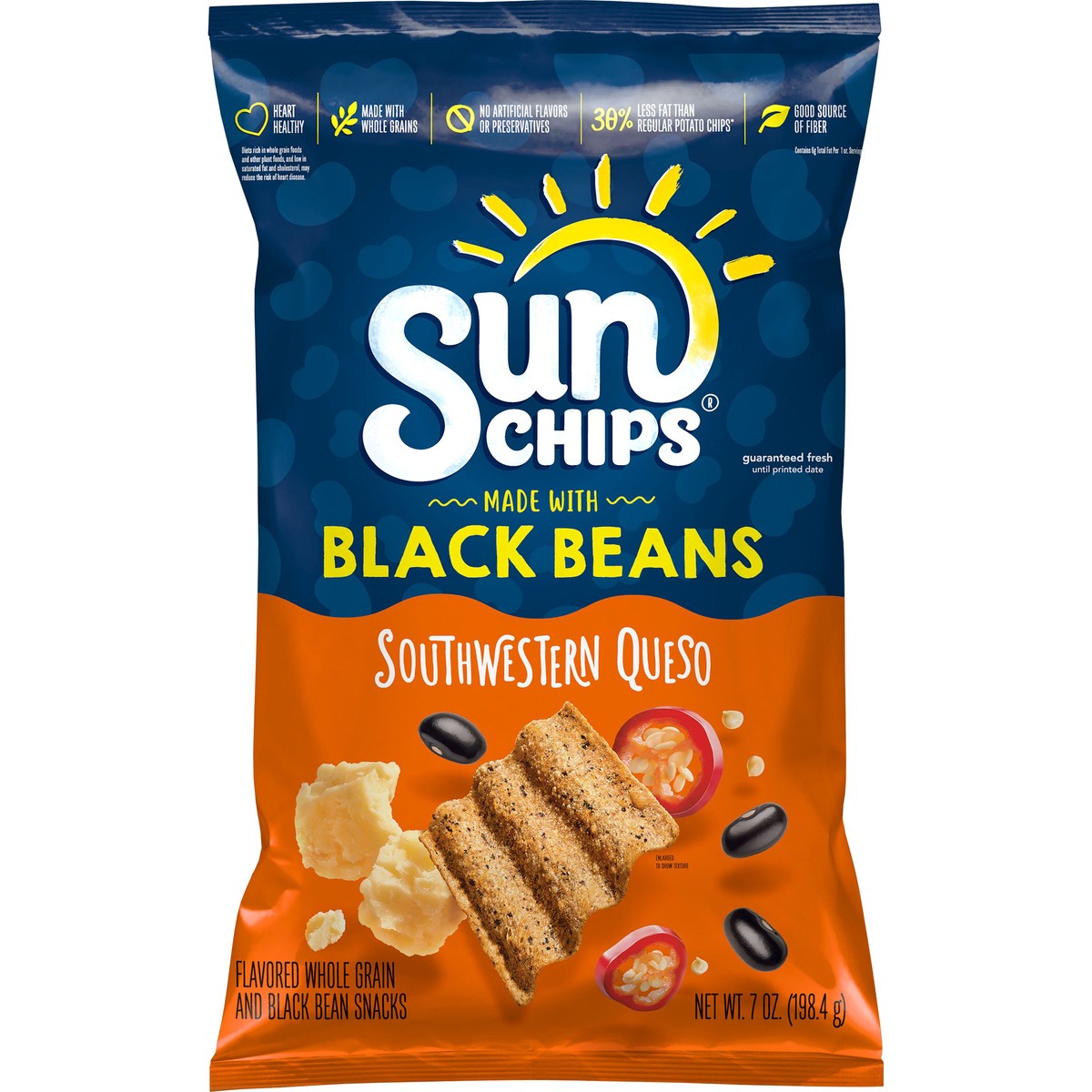 slide 5 of 7, SunChips Whole Grain and Black Bean Snacks, 7 oz