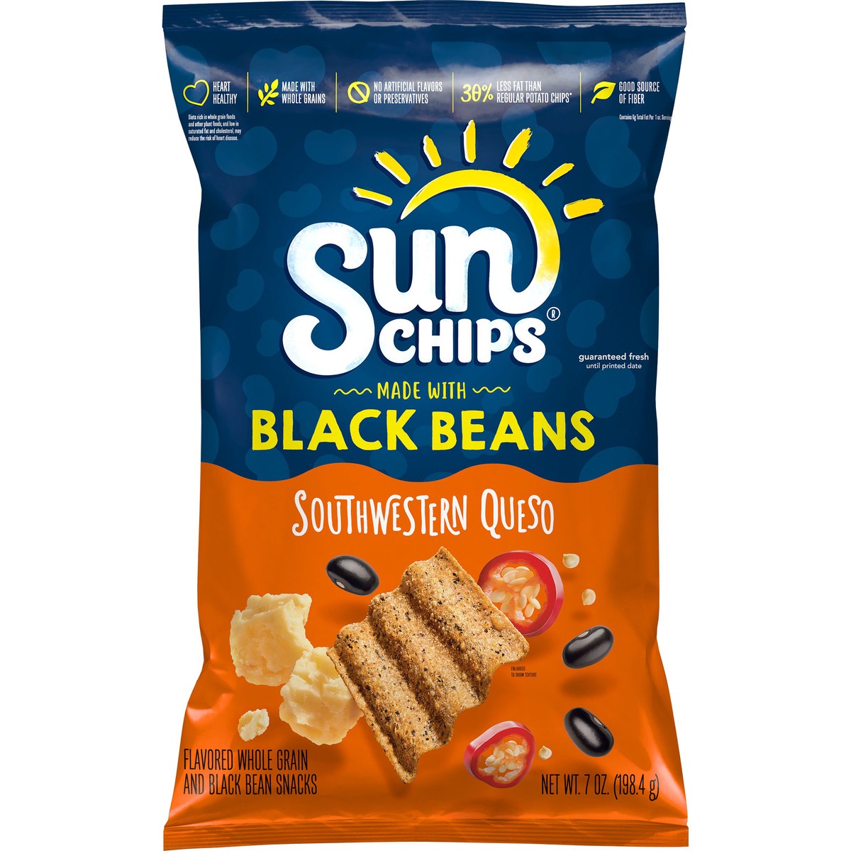 slide 4 of 7, SunChips Whole Grain and Black Bean Snacks, 7 oz