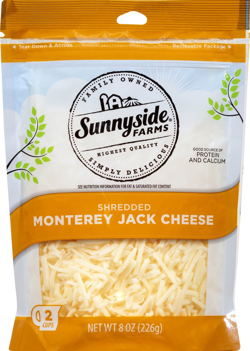 slide 1 of 12, Sunnyside Farms Monterey Jack Shredded Cheese 8 oz, 8 oz