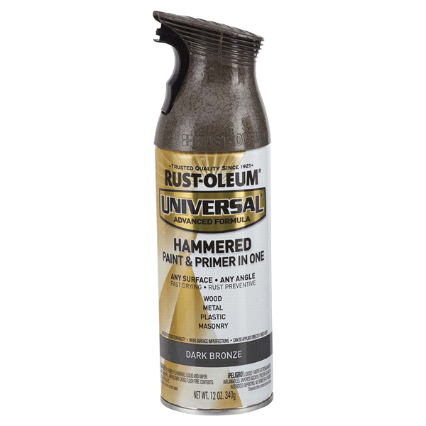 slide 1 of 1, Rust-Oleum Universal Hammered Paint & Primer in One Spray Paint - 258199, Dark Bronze, 11 oz