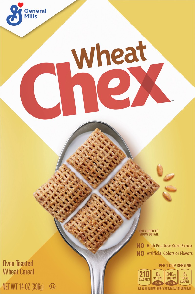 slide 3 of 9, Wheat Chex Breakfast Cereal, Made with Whole Grain, 14 oz, 14 oz
