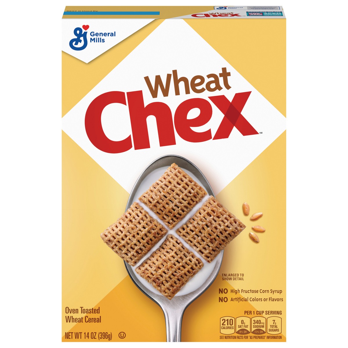 slide 1 of 9, Wheat Chex Breakfast Cereal, Made with Whole Grain, 14 oz, 14 oz
