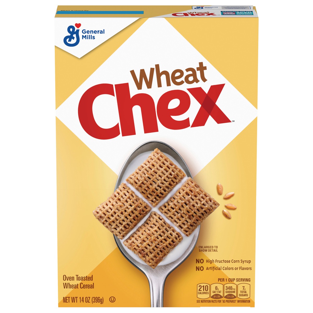 slide 1 of 9, Wheat Chex Breakfast Cereal, Made with Whole Grain, 14 oz, 14 oz