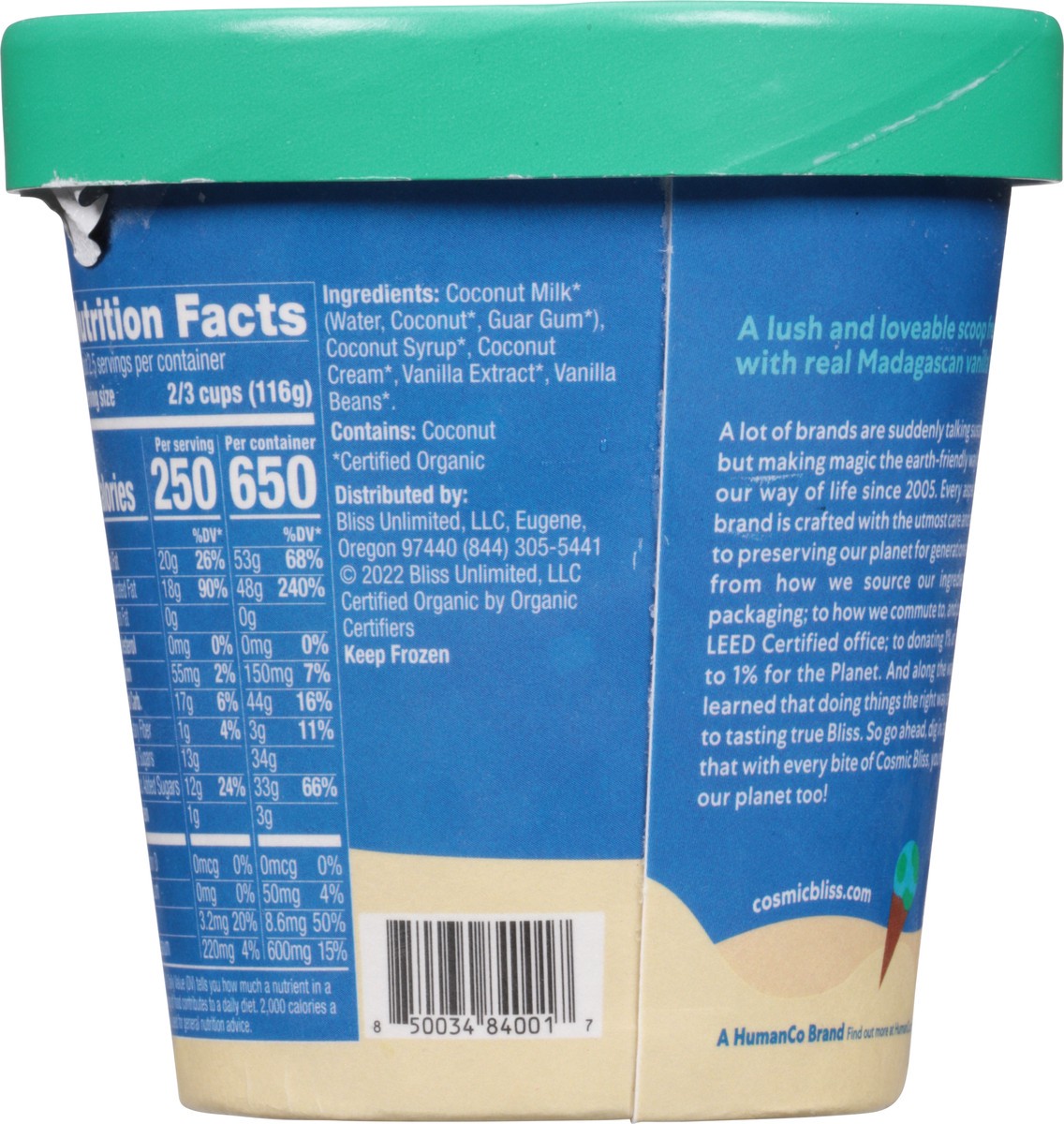 slide 10 of 14, Cosmic Bliss Dairy-Free Madagascan Vanilla Bean Frozen Dessert 14 fl oz, 14 fl oz