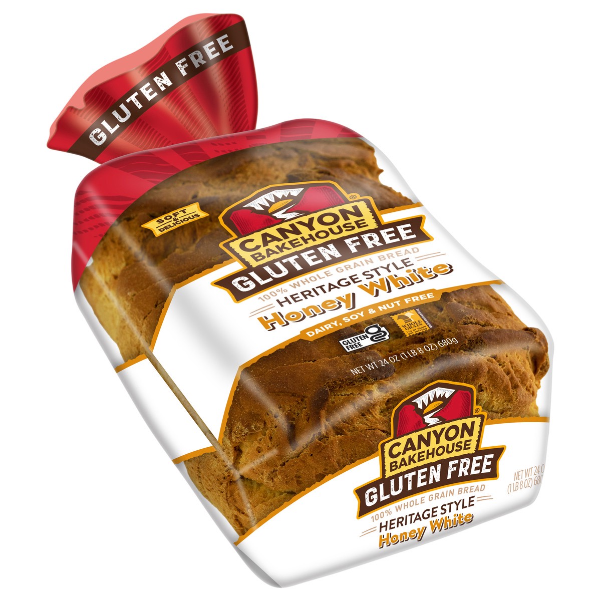 slide 2 of 4, Canyon Bakehouse Heritage Style Honey White Gluten Free Bread, Large-Sliced, Frozen, 24 oz Loaf, 24 oz