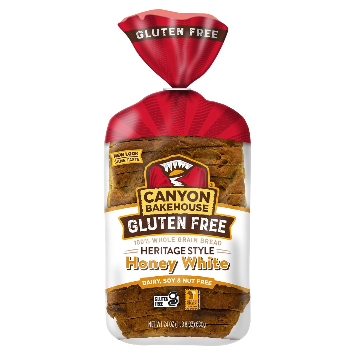 slide 1 of 1, Canyon Bakehouse gluten free bread heritage honey white, 24 oz