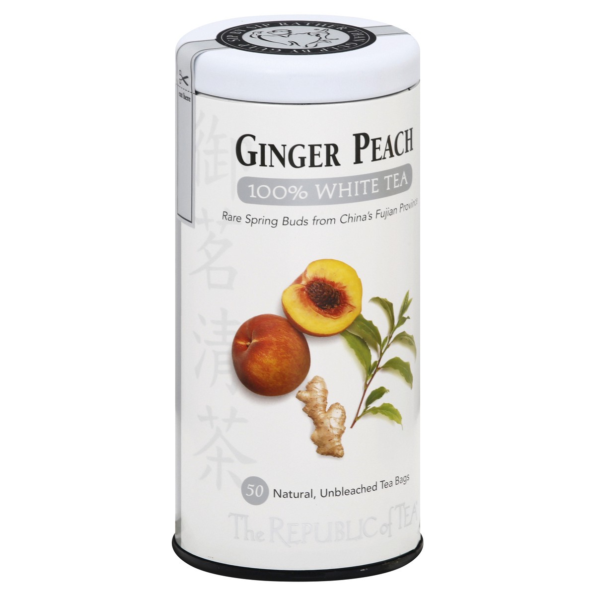 slide 9 of 12, The Republic of Tea Bags Ginger Peach 100% White Tea - 50 ct, 50 ct