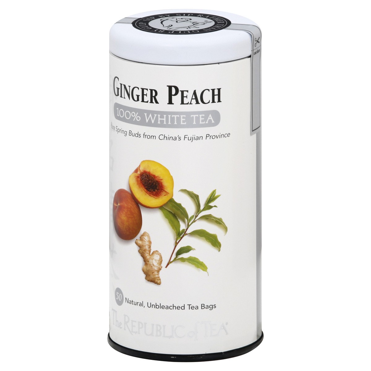 slide 12 of 12, The Republic of Tea Bags Ginger Peach 100% White Tea - 50 ct, 50 ct