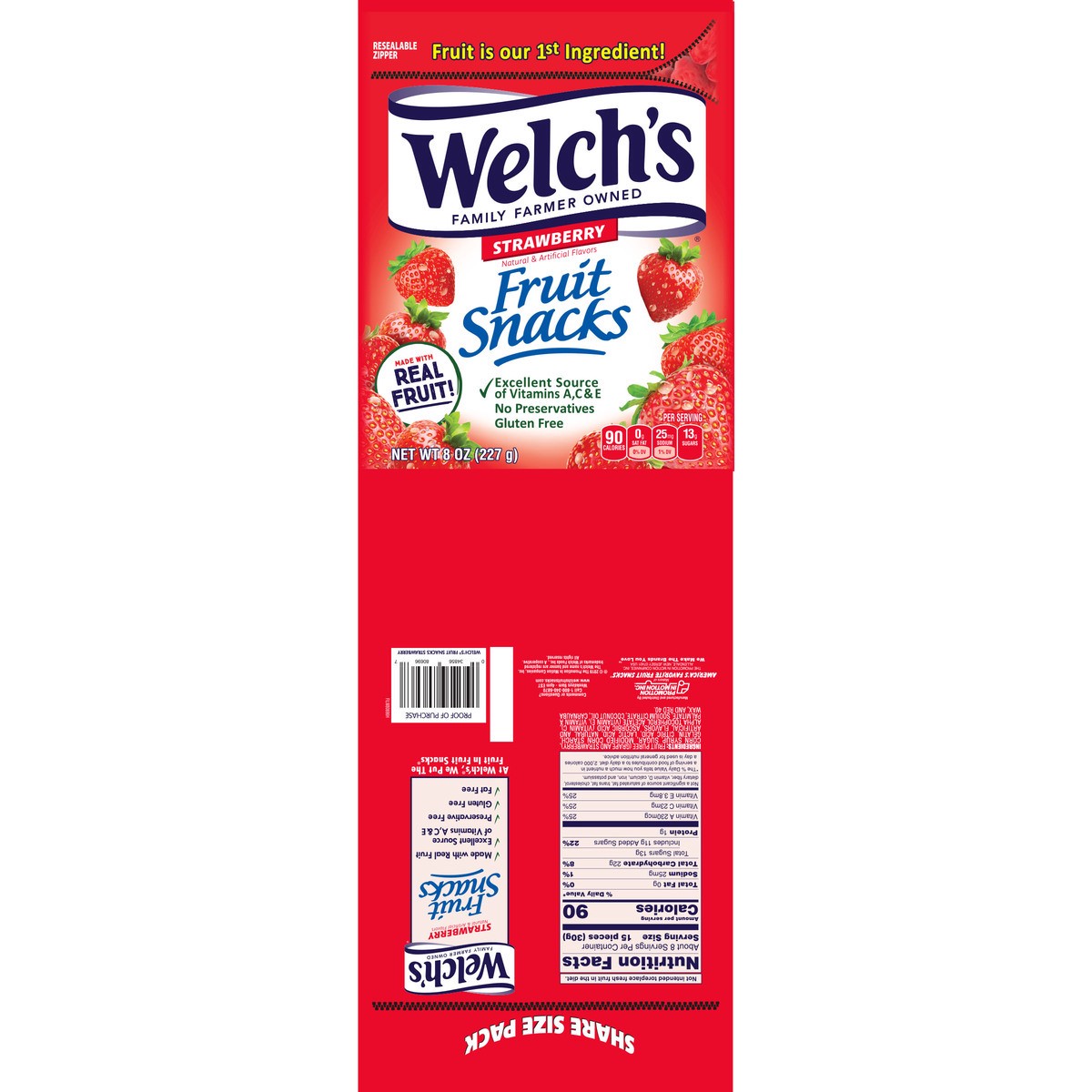 slide 4 of 6, Welch's Strawberry Fruit Snacks Stand up Bag 8oz, 8 oz