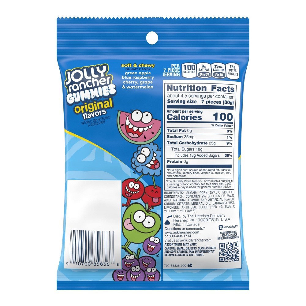 slide 4 of 4, Jolly Rancher Assorted Fruit Flavors Chewy, Movie Snack Gummies Candy Bag, 5 oz, 5 oz