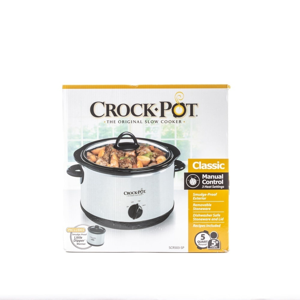 Crock-Pot Slow Cooker With Little Dipper Warmer - Silver 1 ct