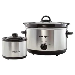 Crock-Pot Slow Cooker With Little Dipper Warmer - Silver