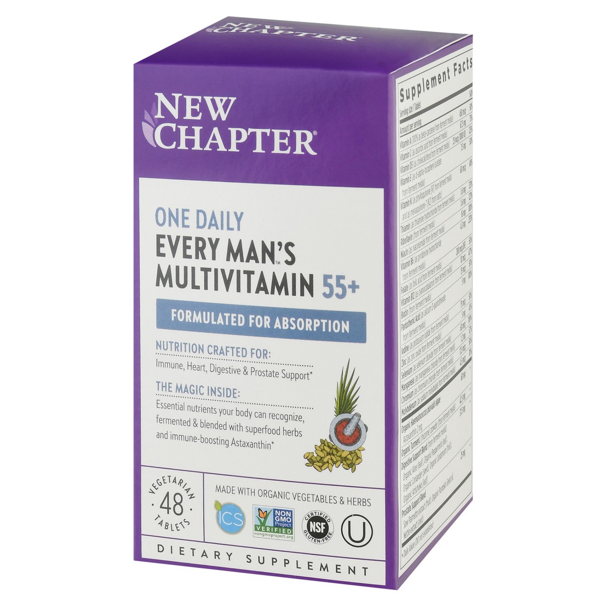 slide 3 of 9, New Chapter Every Man's One Daily 55+ Multivitamin, 48 ct