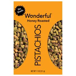 Wonderful Pistachios, No Shells Honey Roasted Nuts, 11 Ounce Bag