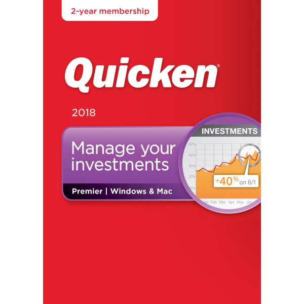 slide 1 of 3, Quicken® Premier 2018, 2-Year Subscription, For PC/Mac®, Disc, 1 ct