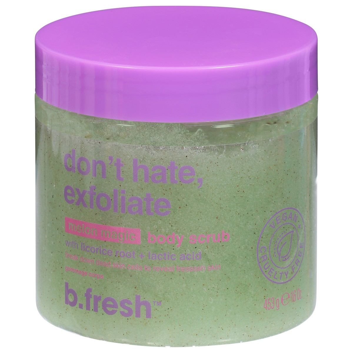 slide 2 of 9, B. Fresh Don't Hate, Exfoliate Melon Magic Body Scrub 16 oz, 16 oz