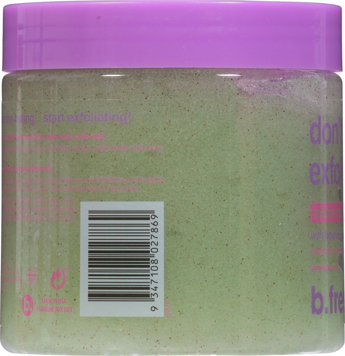 slide 6 of 9, B. Fresh Don't Hate, Exfoliate Melon Magic Body Scrub 16 oz, 16 oz