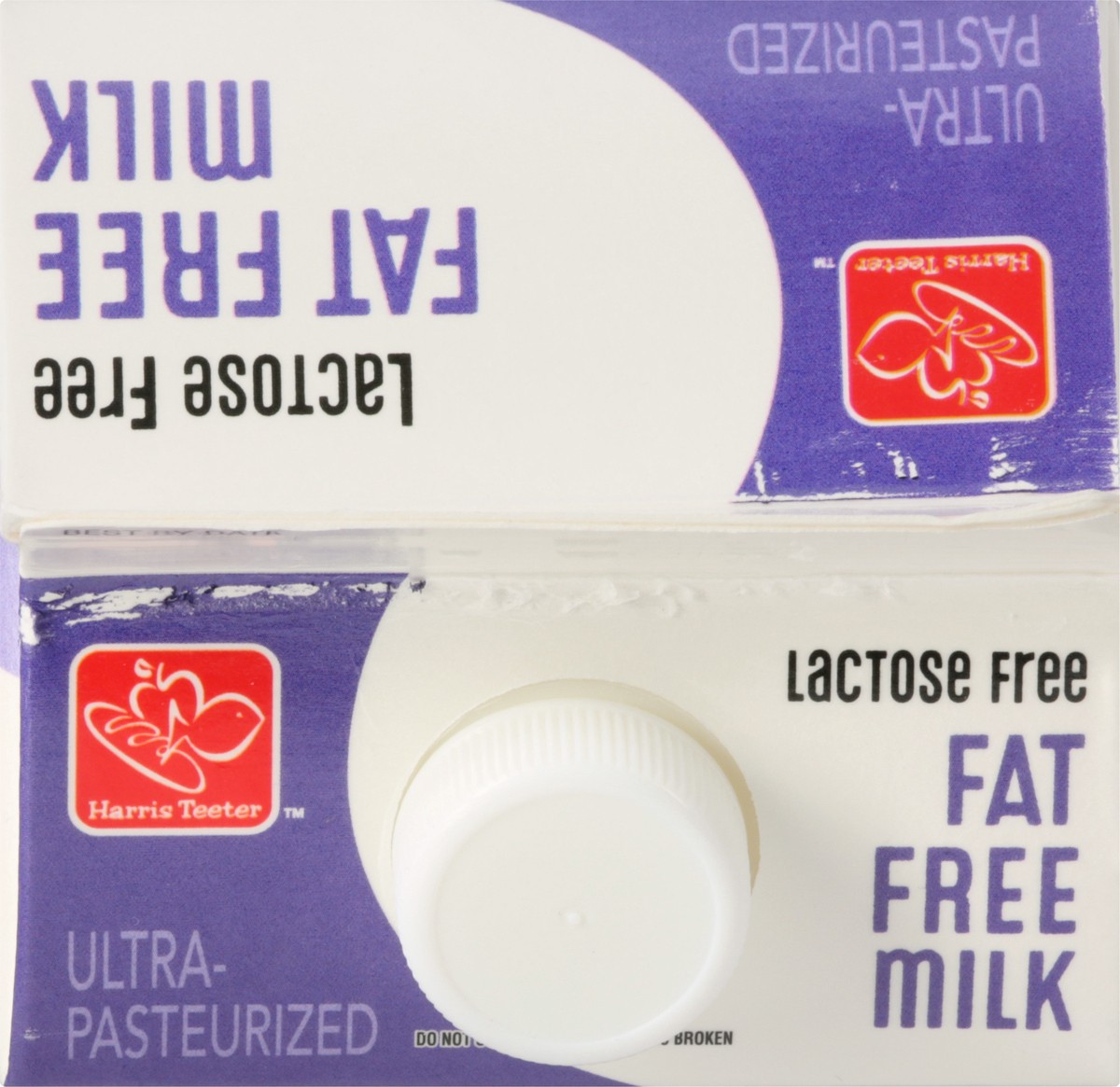 slide 9 of 9, Harris Teeter 100% Lactose Free Fat Free Milk, 1/2 gal