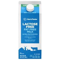 Harris Teeter 100% Lactose Free Fat Free Milk - 1/2 gal