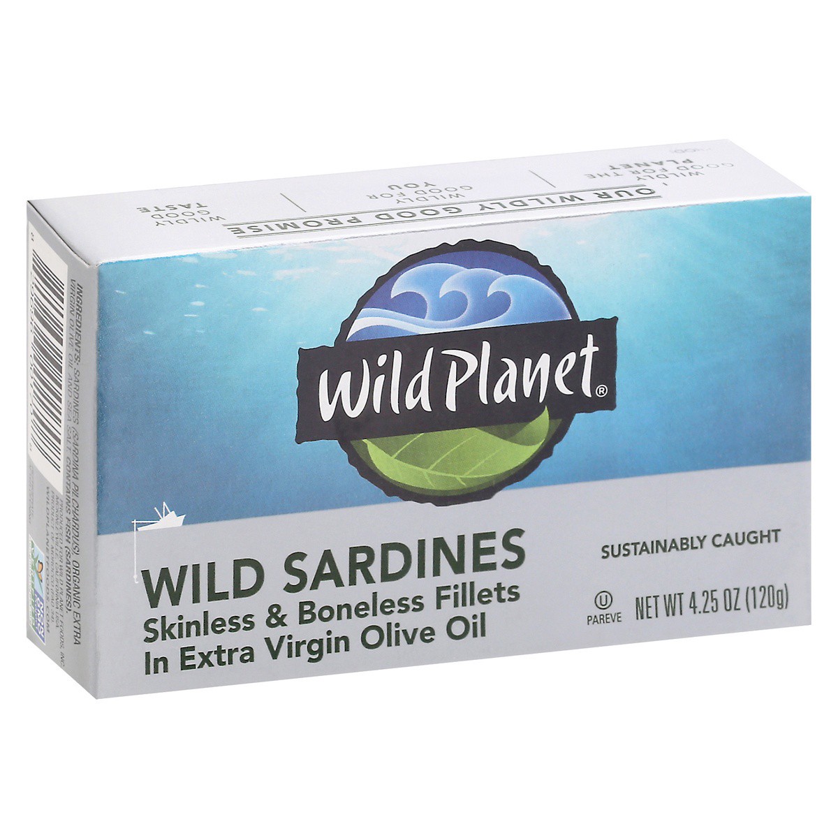 slide 8 of 9, Wild Planet Wildbrine Skinless & Boneless Sardines in Extra Virgin Olive Oil, 4.25 oz