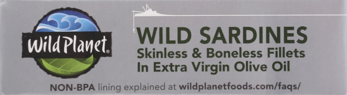 slide 4 of 9, Wild Planet Wildbrine Skinless & Boneless Sardines in Extra Virgin Olive Oil, 4.25 oz