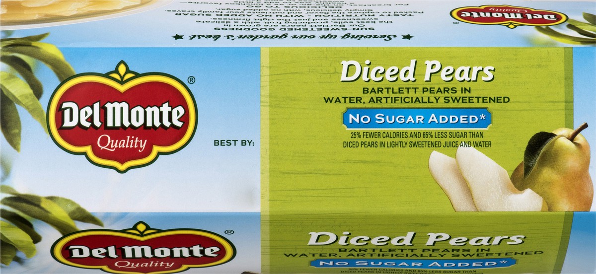 slide 2 of 12, Del Monte No Sugar Added Diced Pears 4 ea, 4 ct