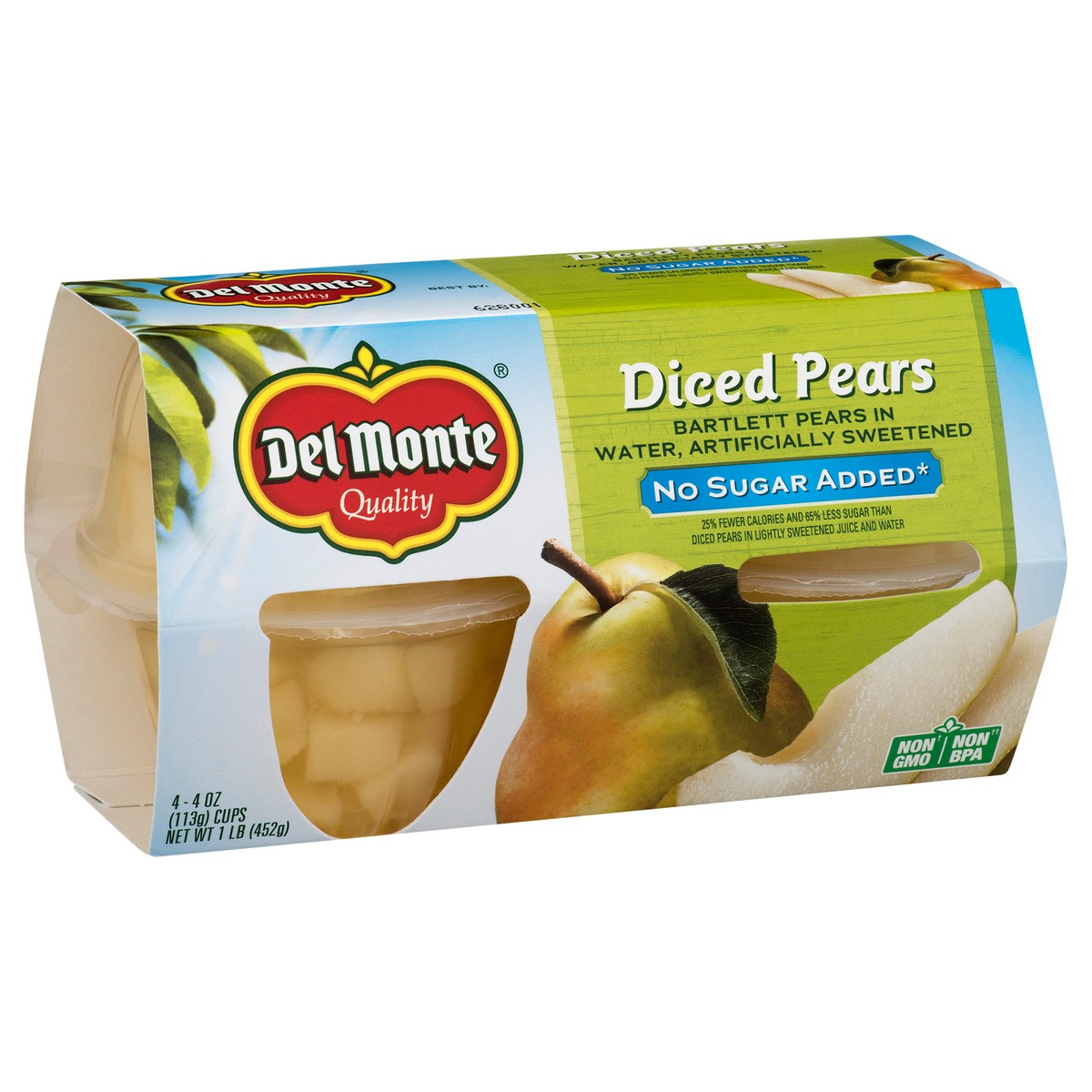 slide 3 of 12, Del Monte No Sugar Added Diced Pears 4 ea, 4 ct