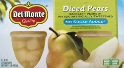 Del Monte No Sugar Added Diced Pears 4 ea