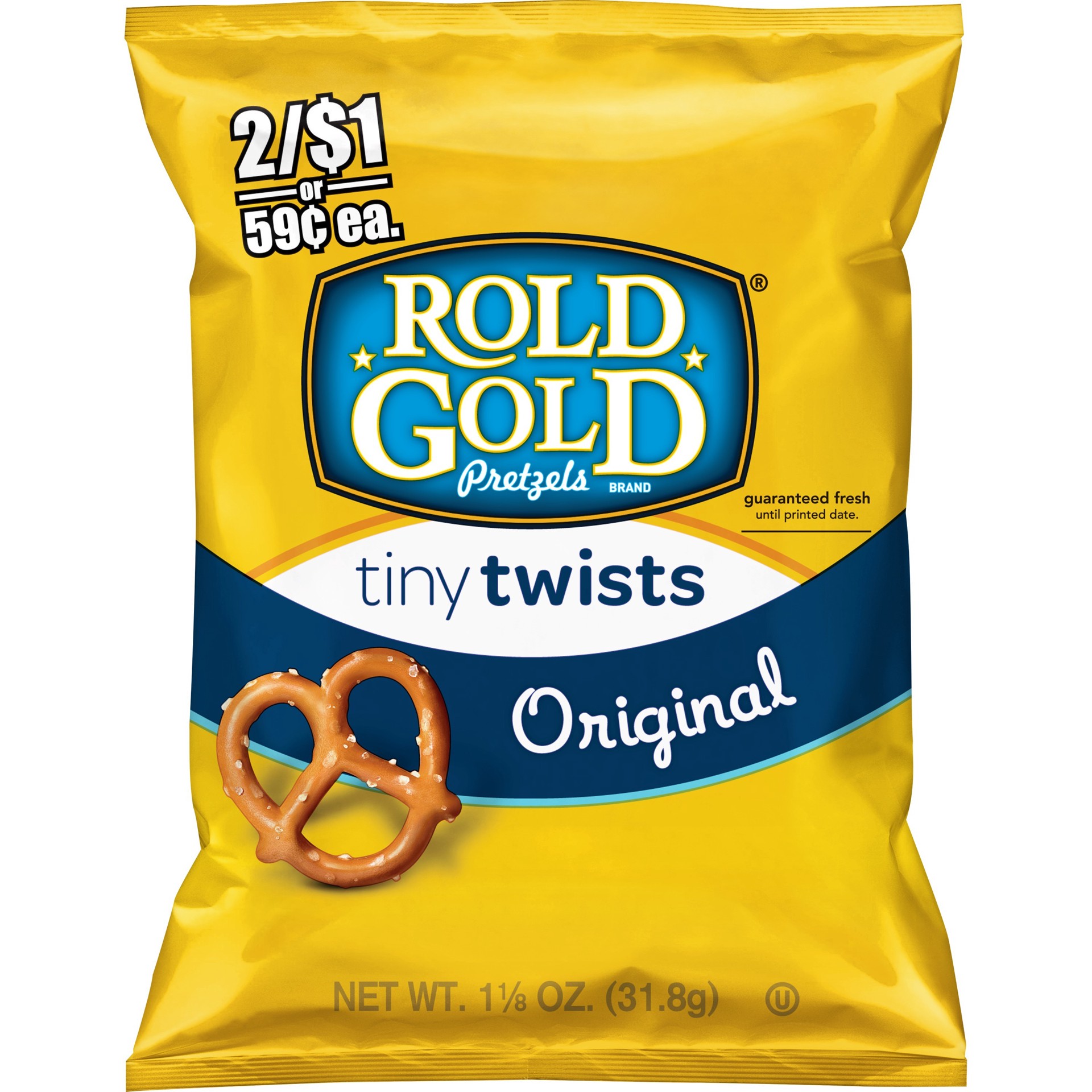 slide 1 of 9, Rold Gold Tiny Twists Pretzels Original Flavored 1.125 Oz Bag, 1.12 oz