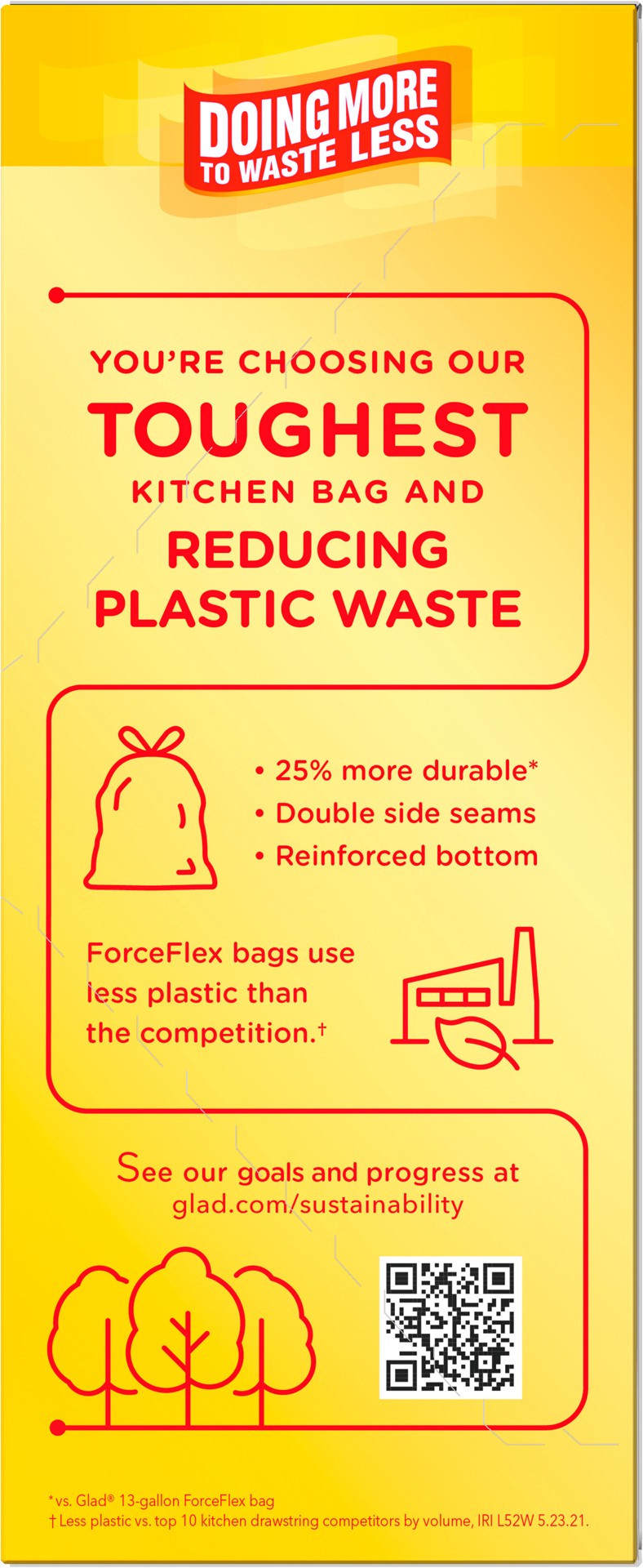 slide 2 of 5, Glad ForceFlexPlus XL Kitchen Drawstring Fresh Clean with Febreze Trash Bags, 30 ct; 20 gal