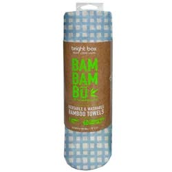 BRITE BOX Bright Box Labs Reusable Bamboo Cloths- Towel Roll- Blue/White 20 Sheets