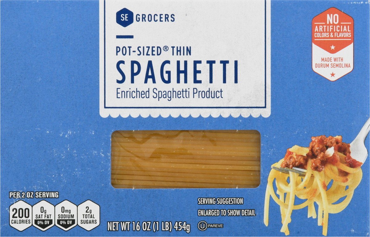 slide 5 of 10, SE Grocers Pot-Sized Thin Spaghetti, 16 oz