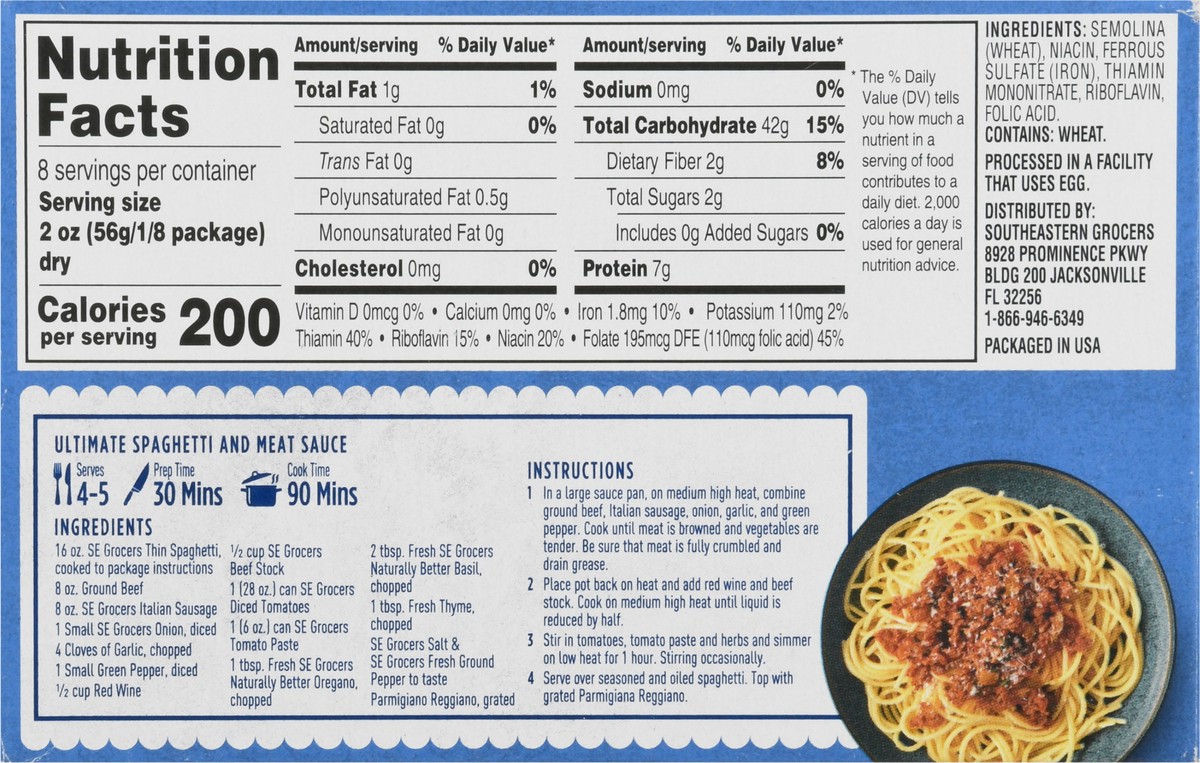 slide 2 of 10, SE Grocers Pot-Sized Thin Spaghetti, 16 oz