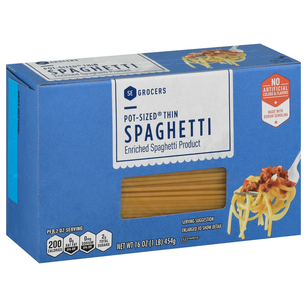 slide 3 of 10, SE Grocers Pot-Sized Thin Spaghetti, 16 oz