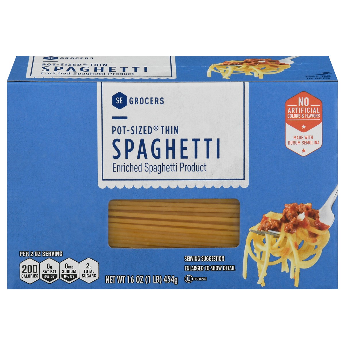 slide 1 of 10, SE Grocers Pot-Sized Thin Spaghetti, 16 oz