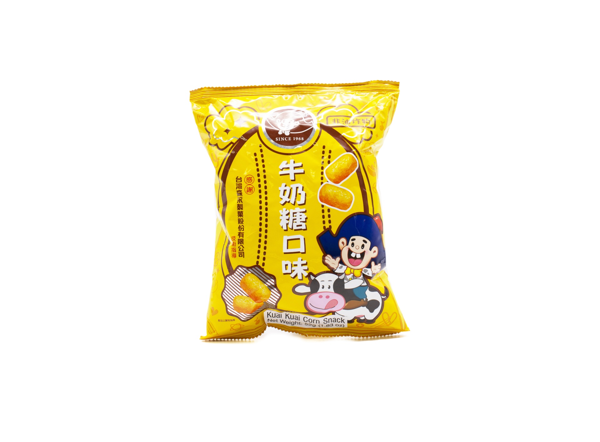 slide 1 of 1, Kuai Kuai Milk Caramel Corn Snack, 52 gram