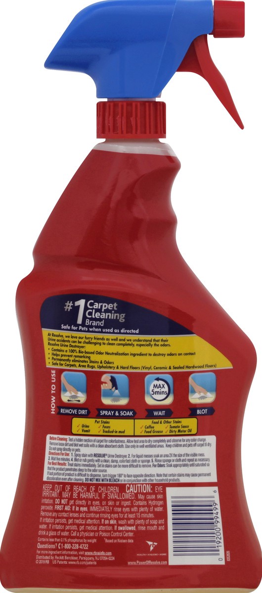 slide 6 of 6, Resolve Urine Destroyer - For Stains & Odors, 22 oz